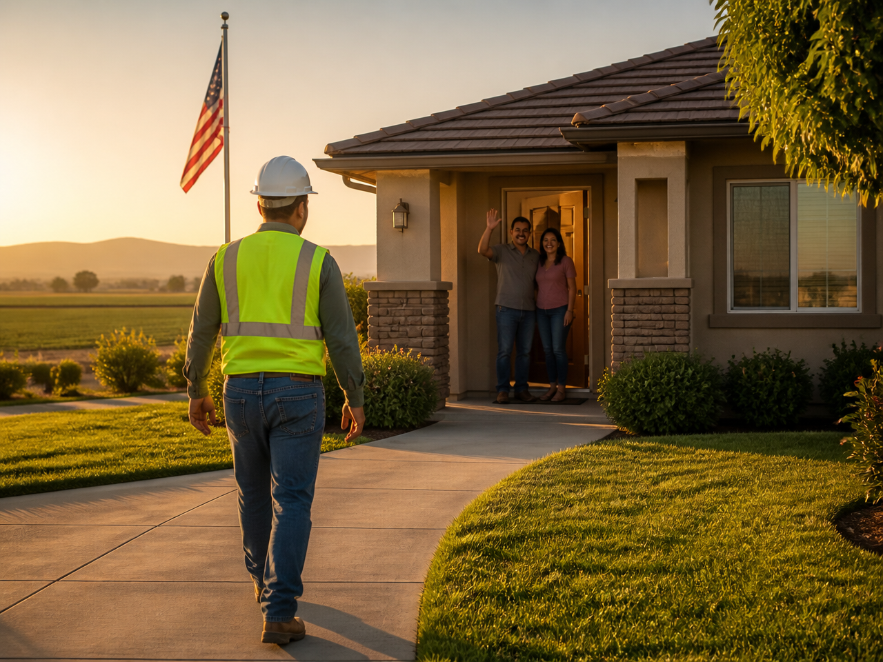 Roscoe Property Services team member arriving at a Central Valley family home